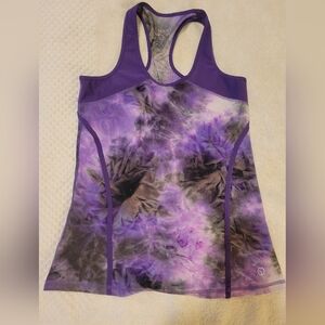 VOGO Athletica Purple and Black Tie-Dye Tank Top